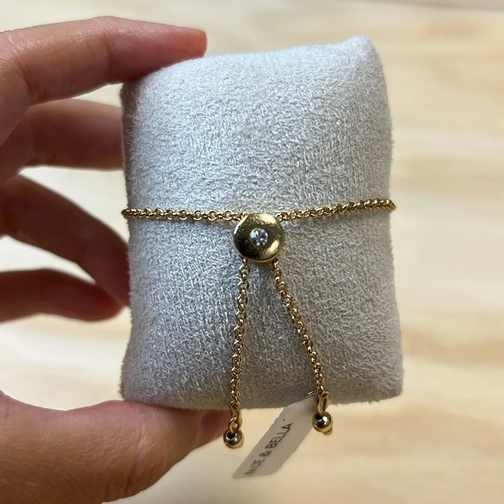 18K Gold Plated Adjustable Cross Eye Bracelet