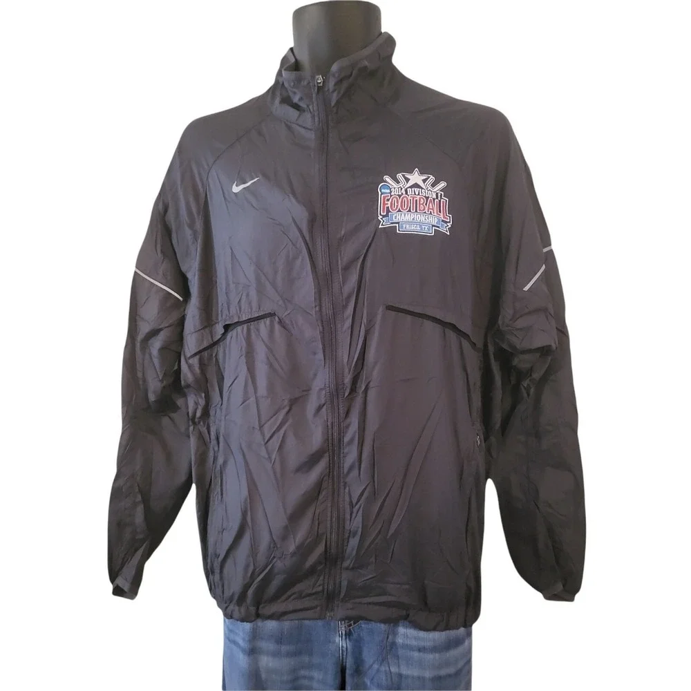 NCAA Nike Division I Football Championship Sz L Full Zip Windbreaker Jacket Men