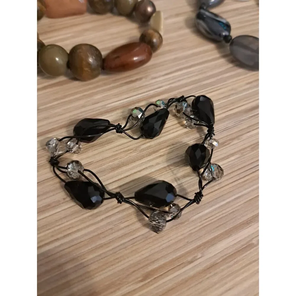 None black beaded green