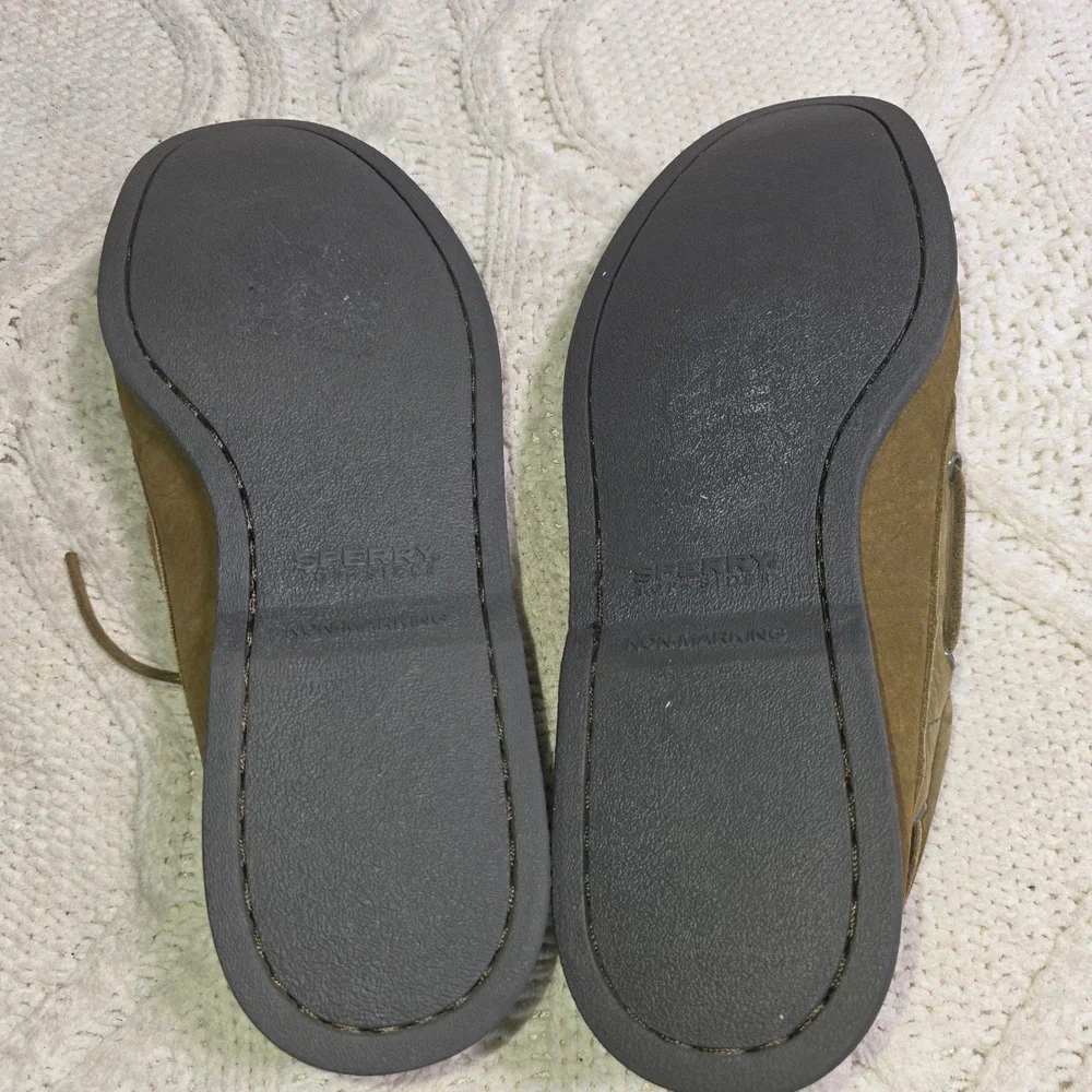 Sperry‎ Top-Sider Boat Shoes Army Green Leather Suede Mens 11 Excellent STS22942
