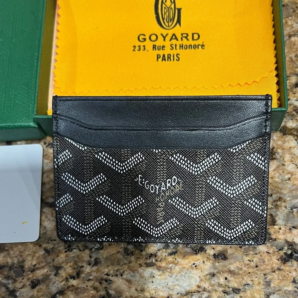 BRAND NEW Auth. Goyard Black and Gray Card Holder