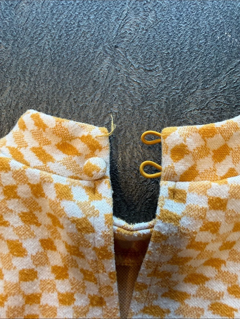 Zara Yellow & White Checker Knit Dress size 8