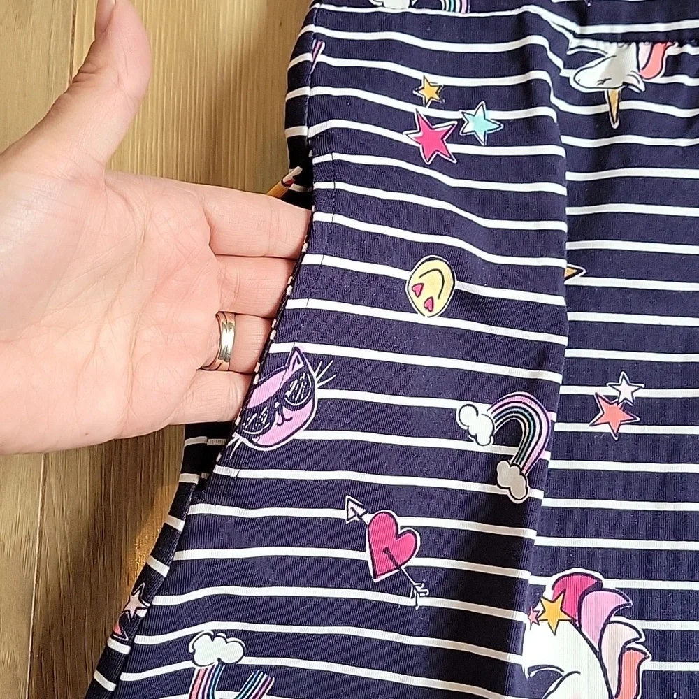 NWT rumi + ryder Girls Skater Dress w/pockets Blue w/white stripes