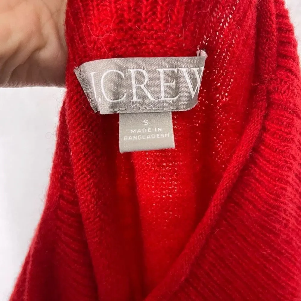 J. Crew‎ Red Mock Neck Wool Blend Pullover Sweater Size Small