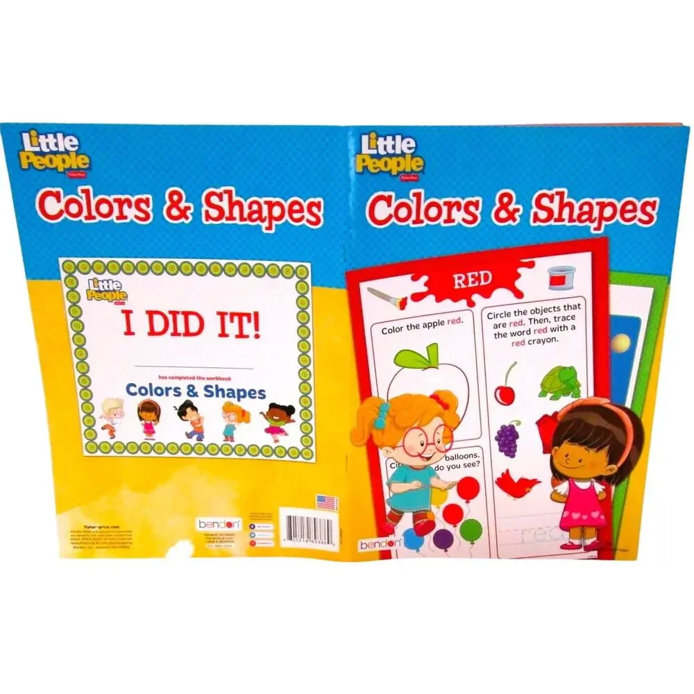 Fisher Price Little People Colors and Shapes Workbook 2016 Preschool Learning