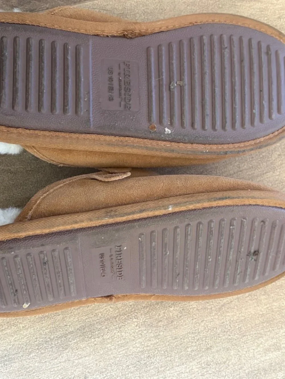 Mens Dearfoams Fireside Suede Scuff Slippers - Excellent Condition
