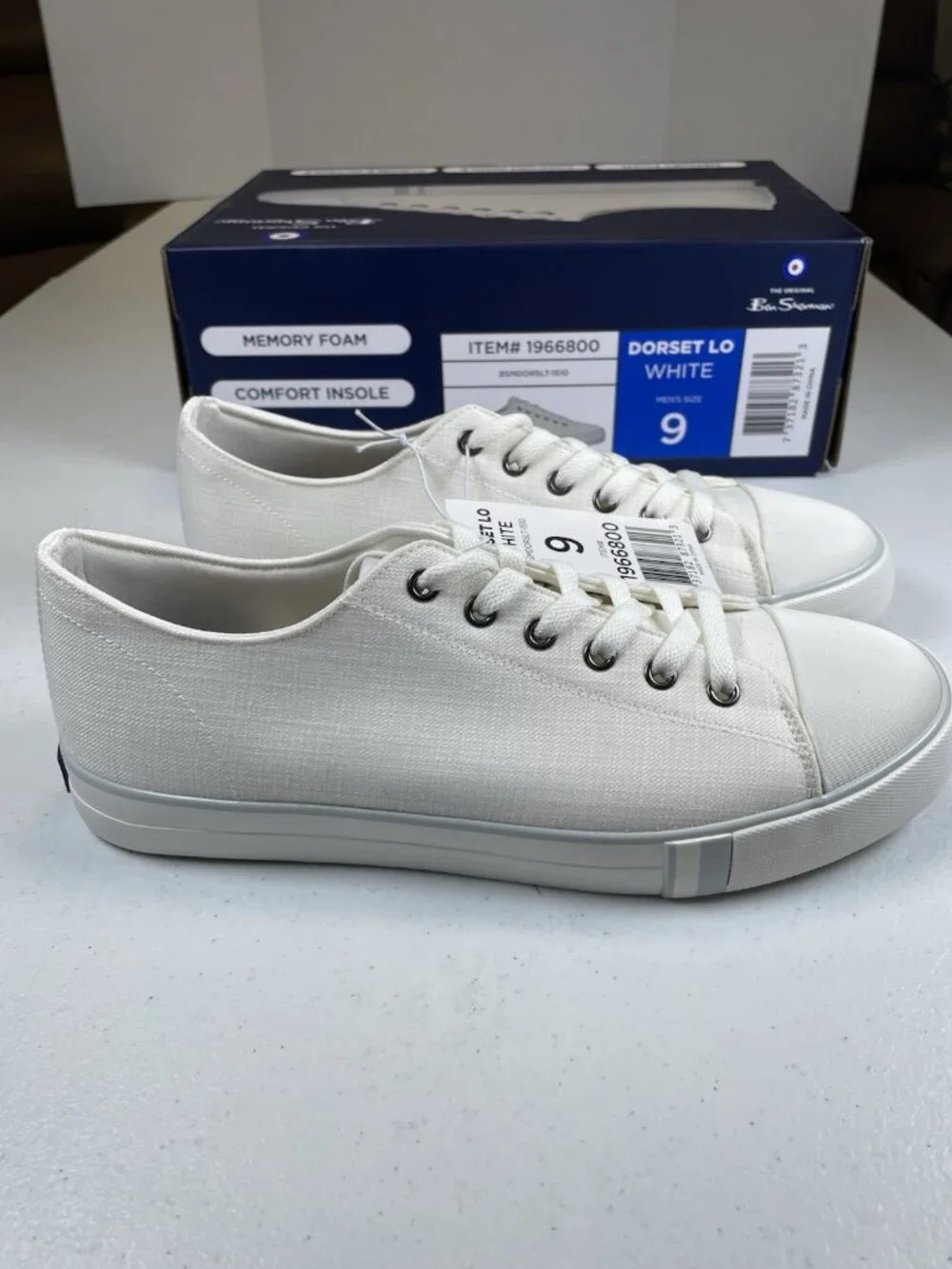 Ben Sherman Dorset Men’s Casual Sneakers White Lace Up Shoes Pick Size 9 NIB