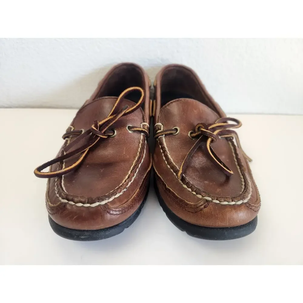 Ralph Lauren Polo Sport Brown Leather Loafer Men Size 8B Vintage