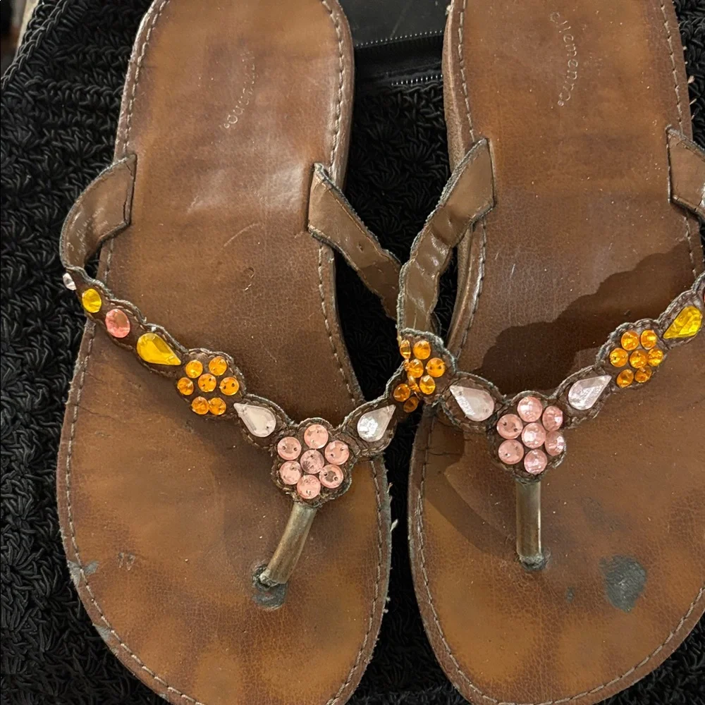 Children’s Ellemenno Embellished Brown Sandals 3