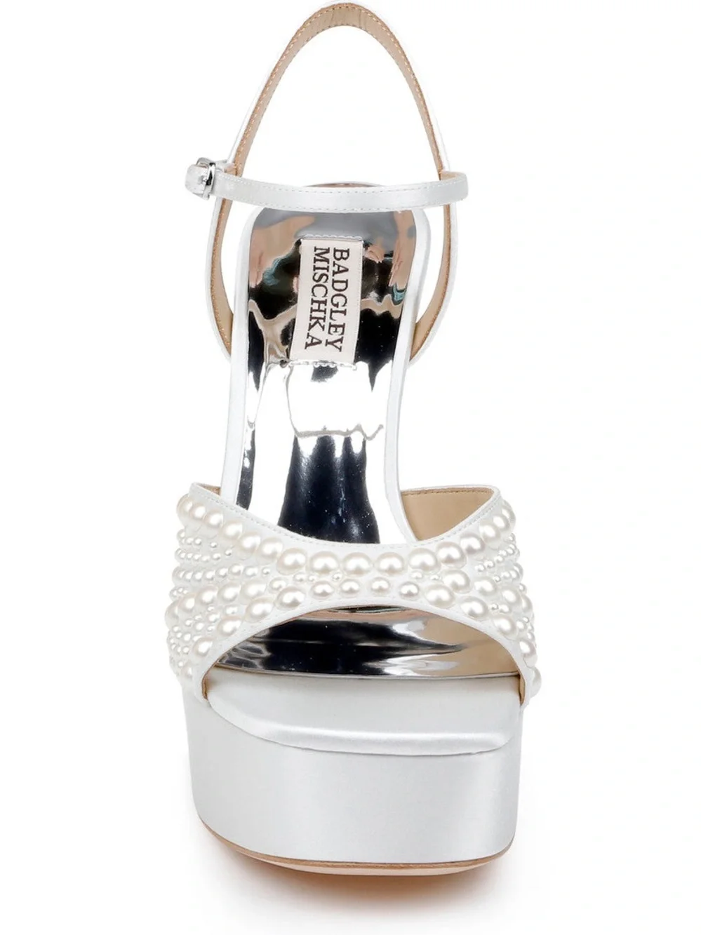 Badgley Mischka White Pearl Platform Sandal