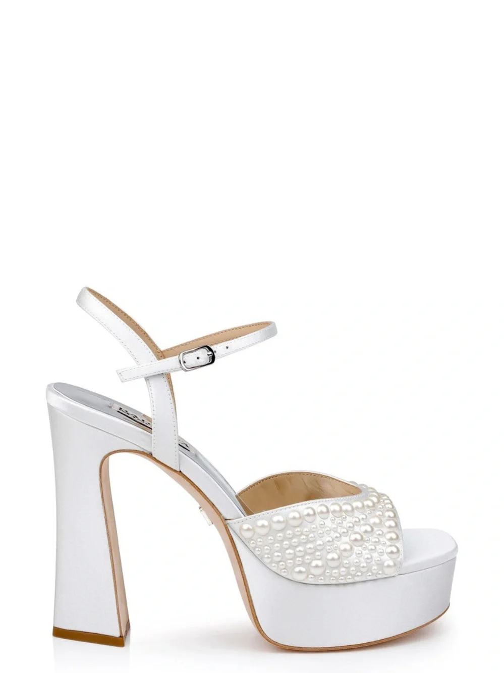 Badgley Mischka White Pearl Platform Sandal