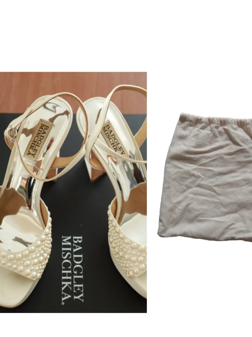 Badgley Mischka White Pearl Platform Sandal