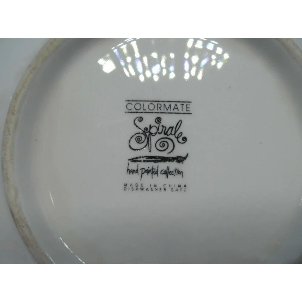 Colormate Spiral  Yellow Plates Light Use But Does Have Crazing Set Of 5 Plate