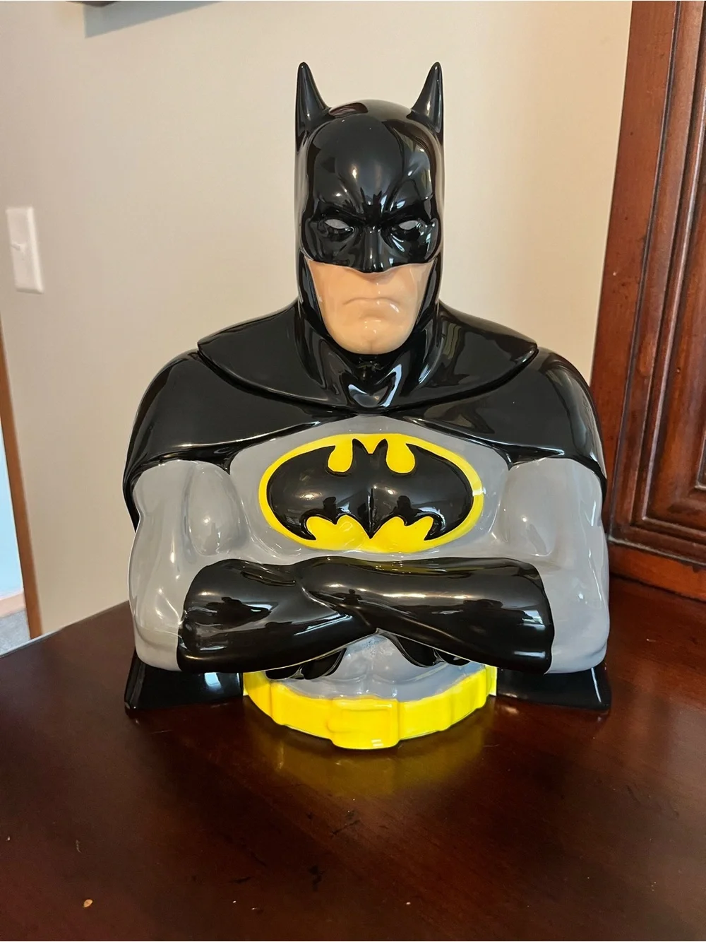 Batman Ceramic Cookie Jar - Black and Yellow