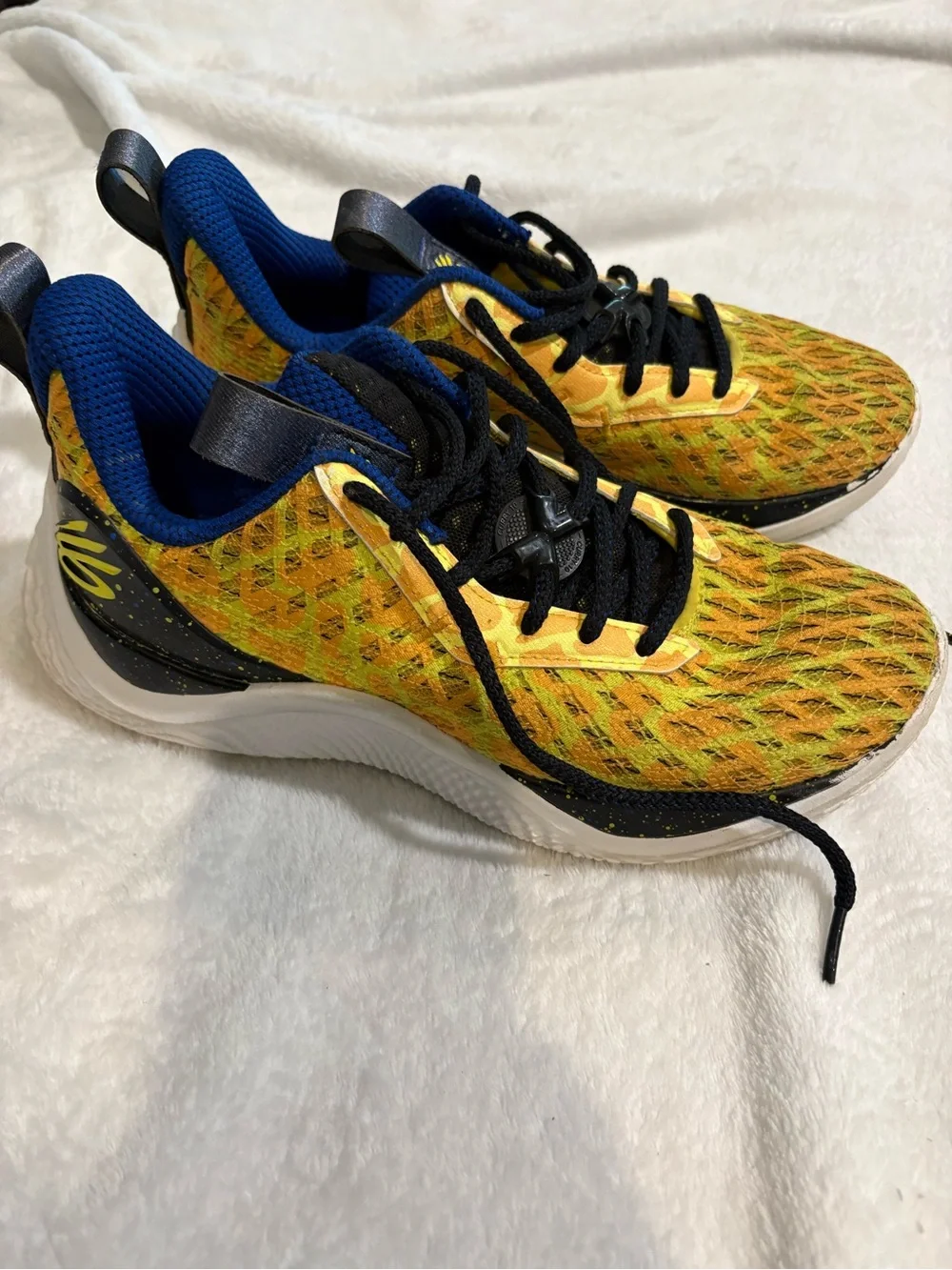Under Armour Blue and Yellow Kids' Athletic Shoe