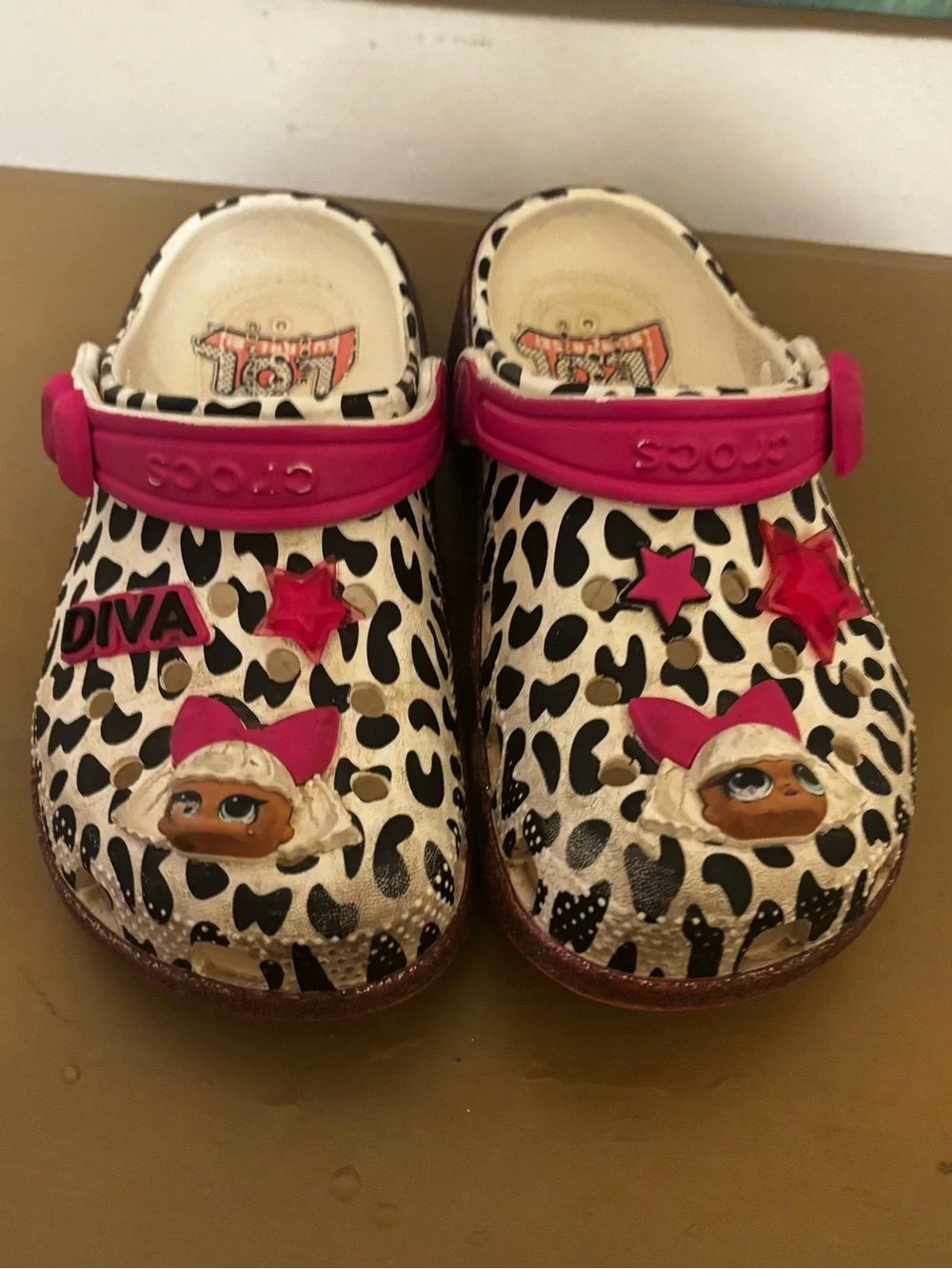Crocs Kids' Pink Leopard 'Diva' Clog C13