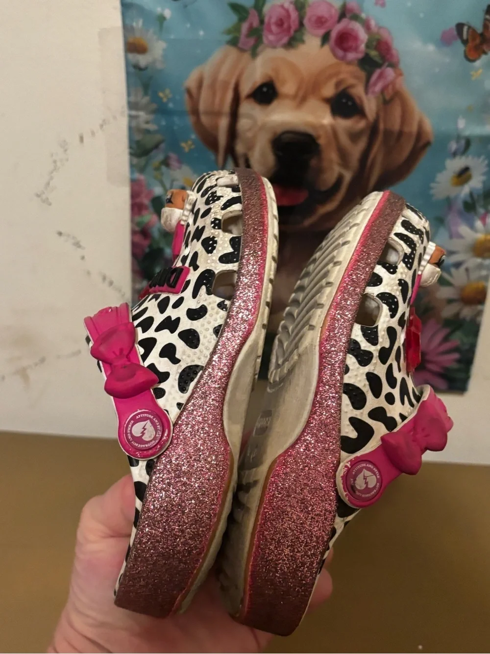 Crocs Kids' Pink Leopard 'Diva' Clog C13