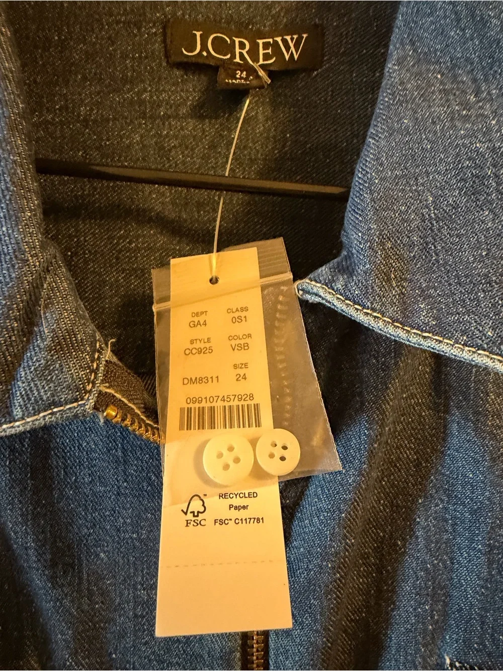 J. Crew casual zipper chest