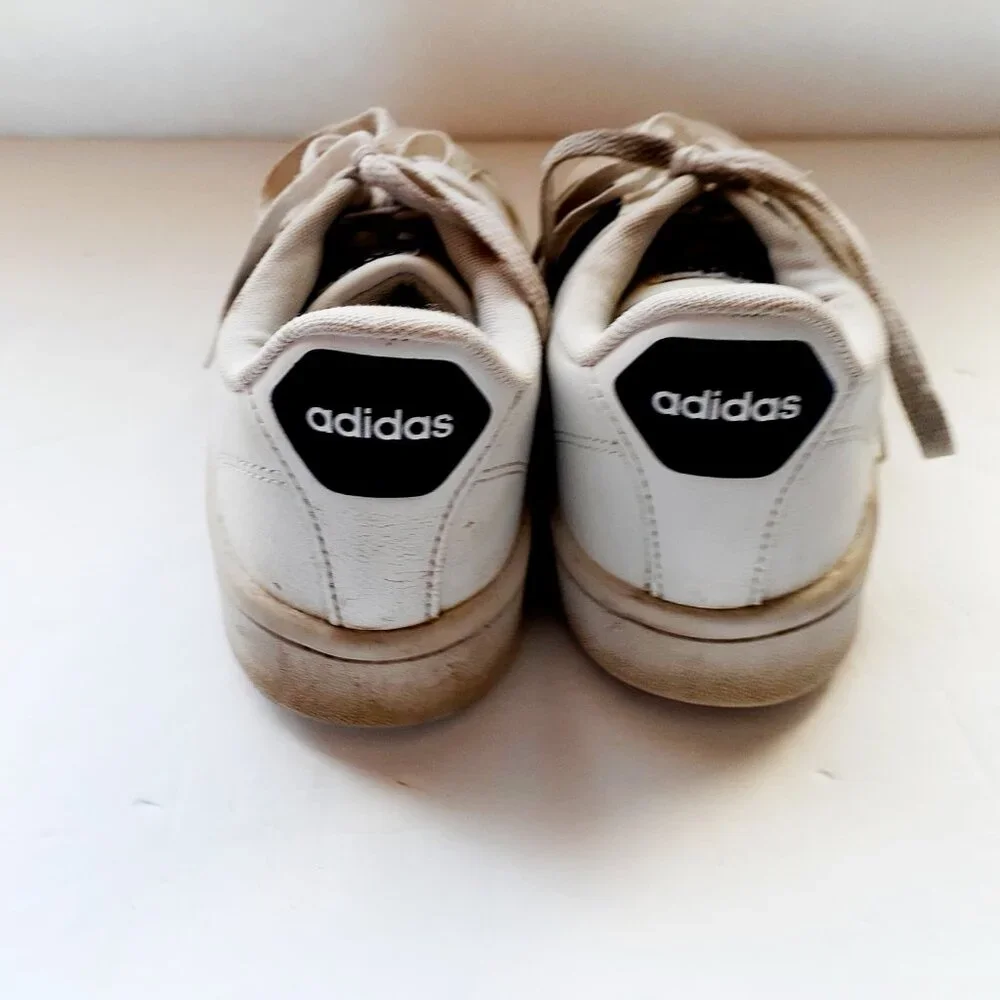 Adidas Boys Shoes White Black Stripe Neo Youth Size 6