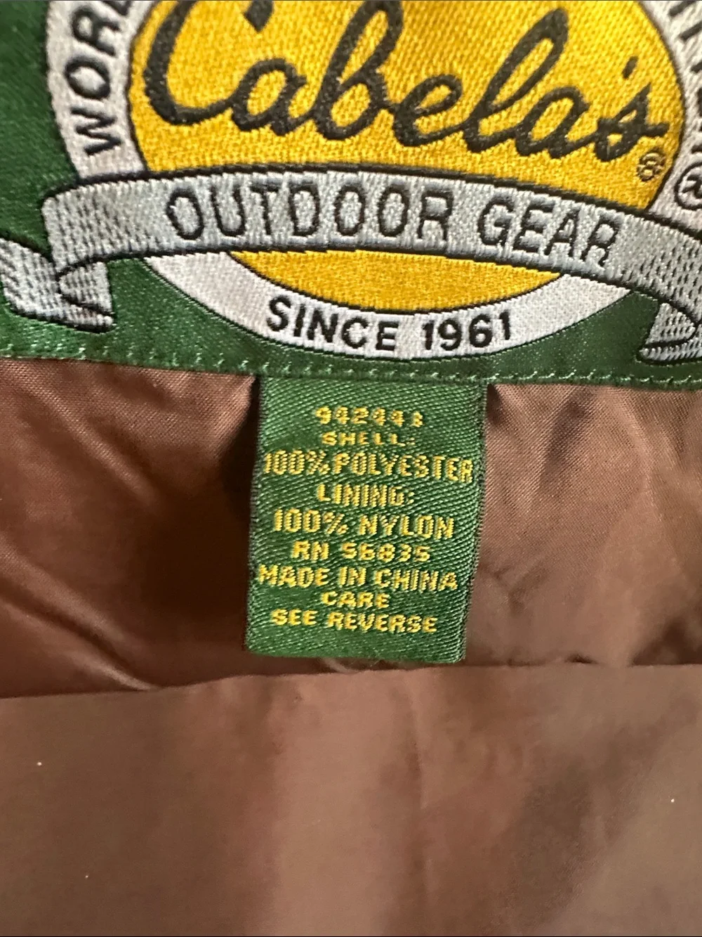 Cabela's removable cuffs oak