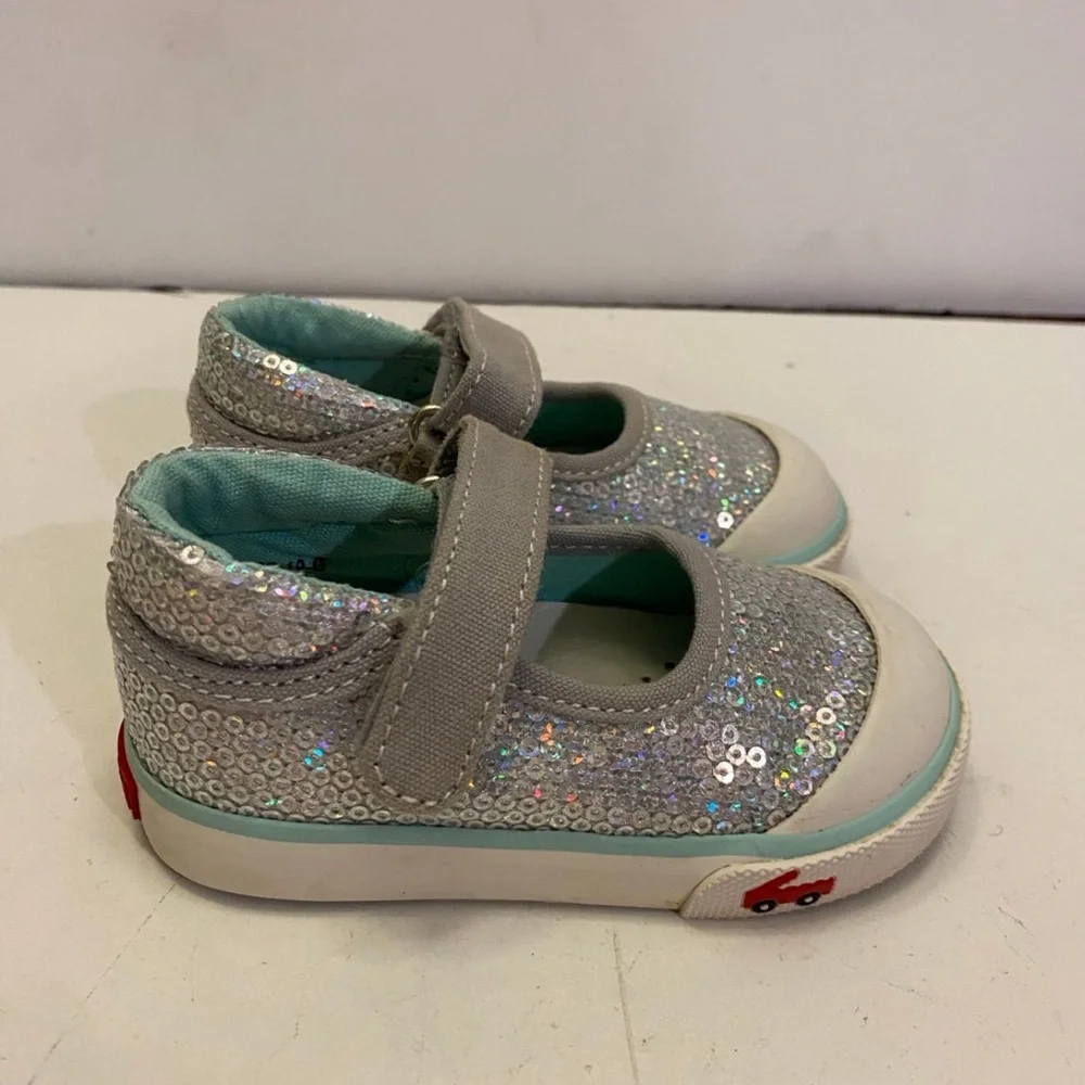 See Kai Run, Marie Sneakers for Kids, Silver Sequins, Toddler 5
