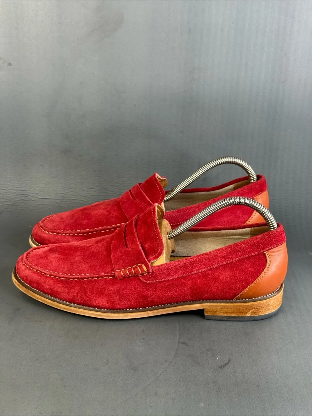 ALDO red suede Cynfran Penny Loafer shoes men’s size 9