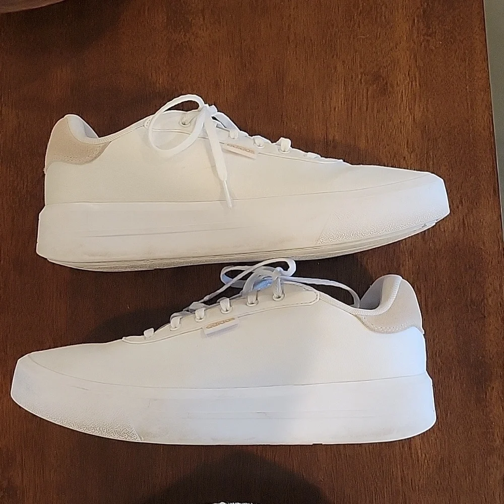 Adidas Court Platform Sneakers 9 1/2 M  WHITE/CREAM