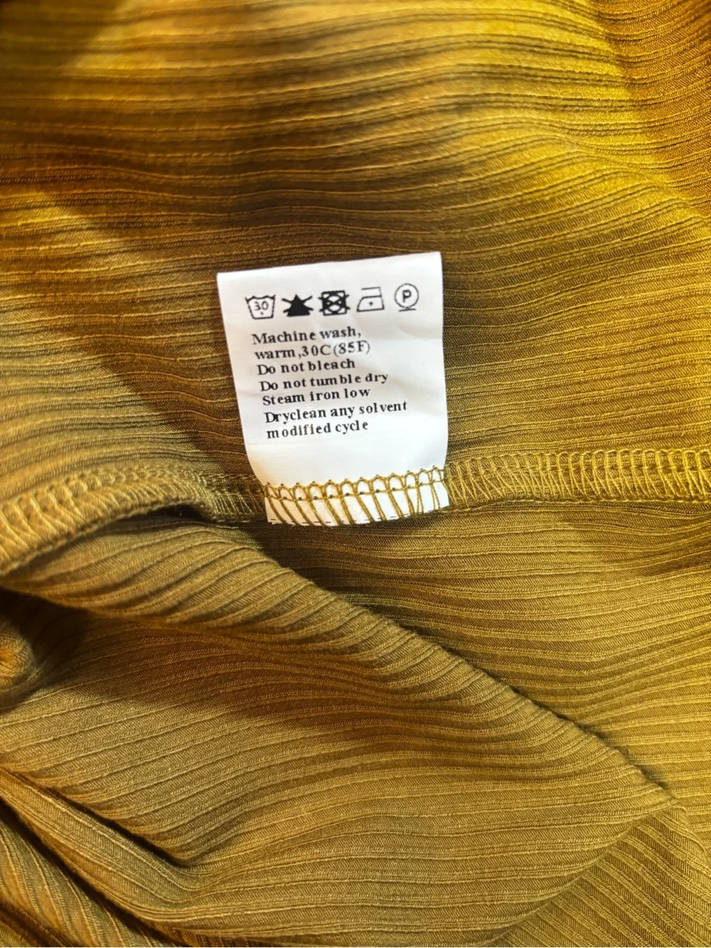 Dokotoo Ribbed Sheer L/S Top ribbed mock-neck spicy golden mustard color Size M