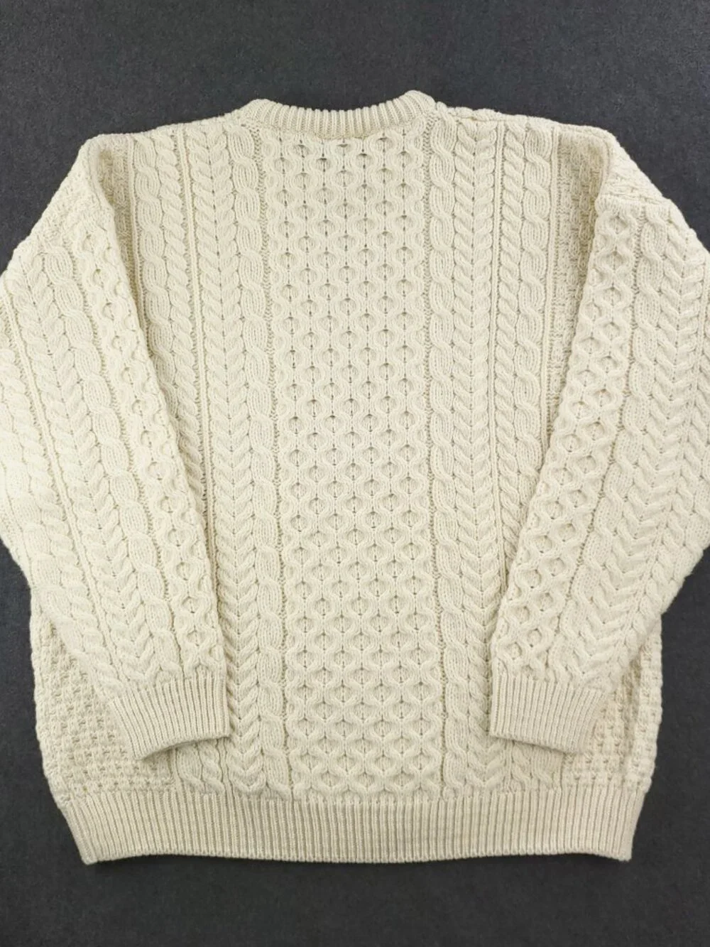 Orvis Vintage Cable Knit Ireland Sweater Merino Wool Fisherman Chunky Men's XL