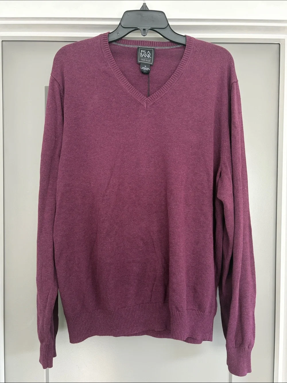 NWT Jos A Bank Traveler Pima Sweater in Plum