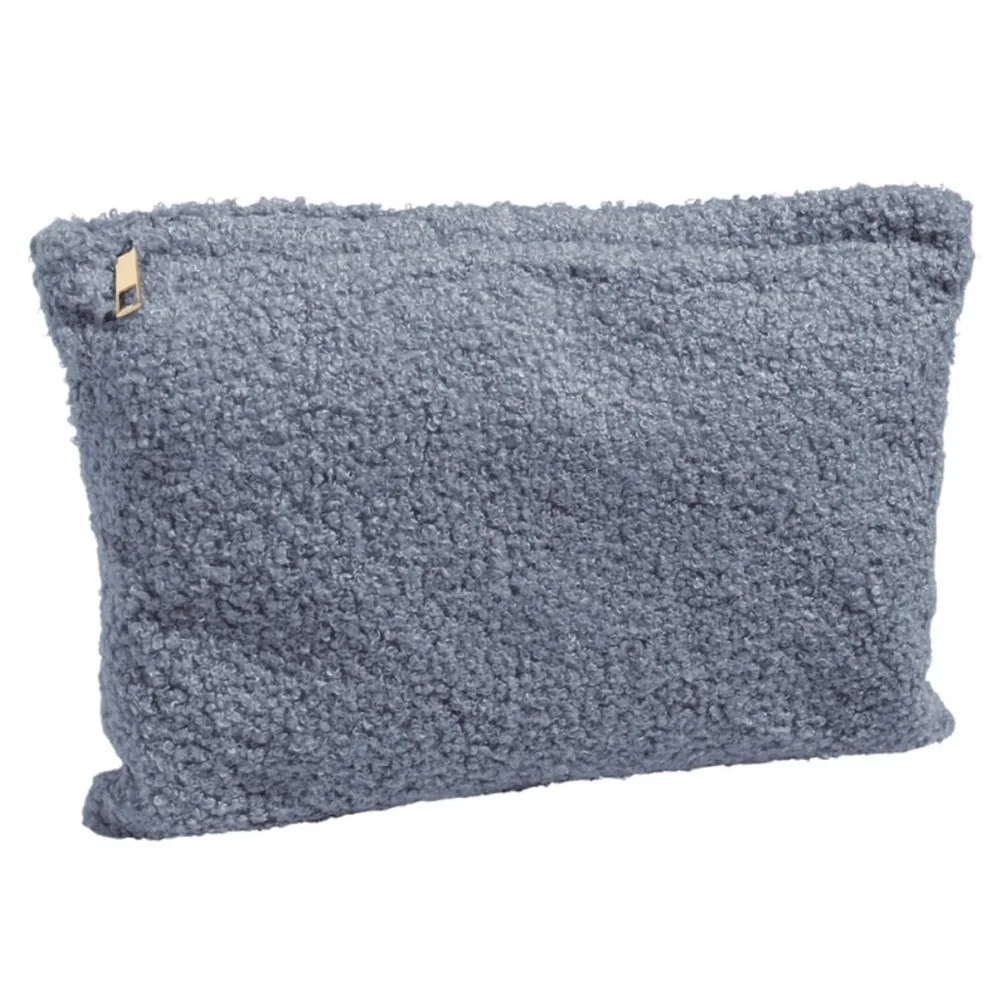 Light Blue Boucle Clutch Cosmetic Bag