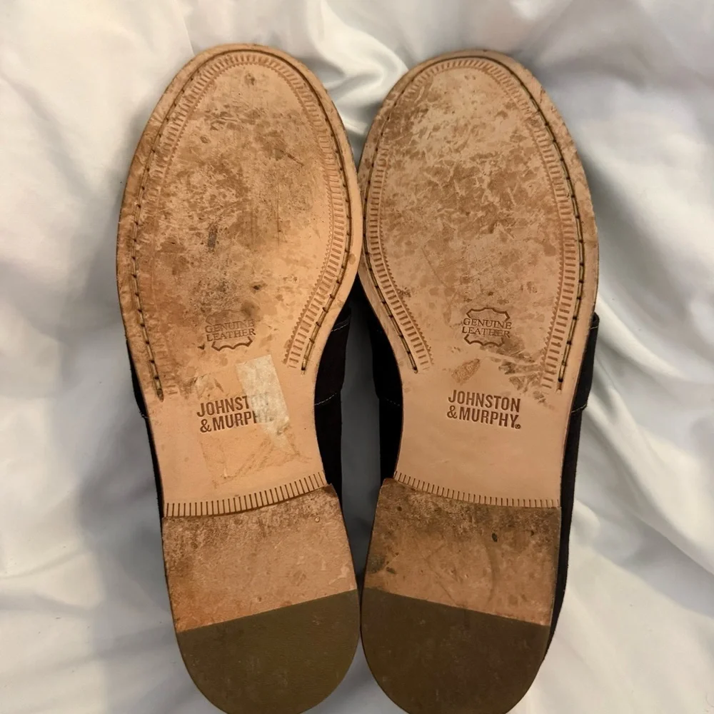 Like New Johnston & Murphy Navy Suede Tassel Kiltie Loafers