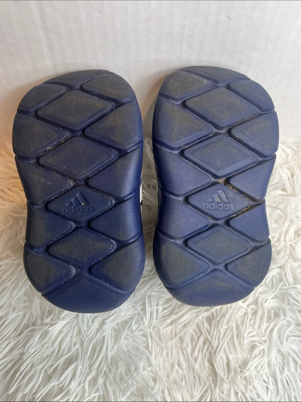 adidas Kids Navy & White Cartoon Slip-On Sneakers