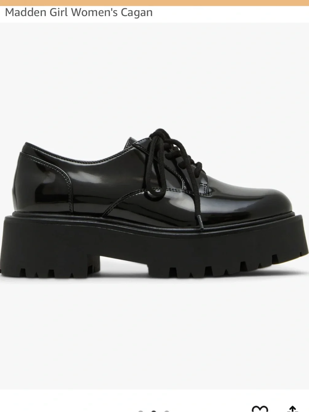 NEW Madden Girl Women's Cagan Lug Sole Platform Lace Oxfords 9 Black Leather