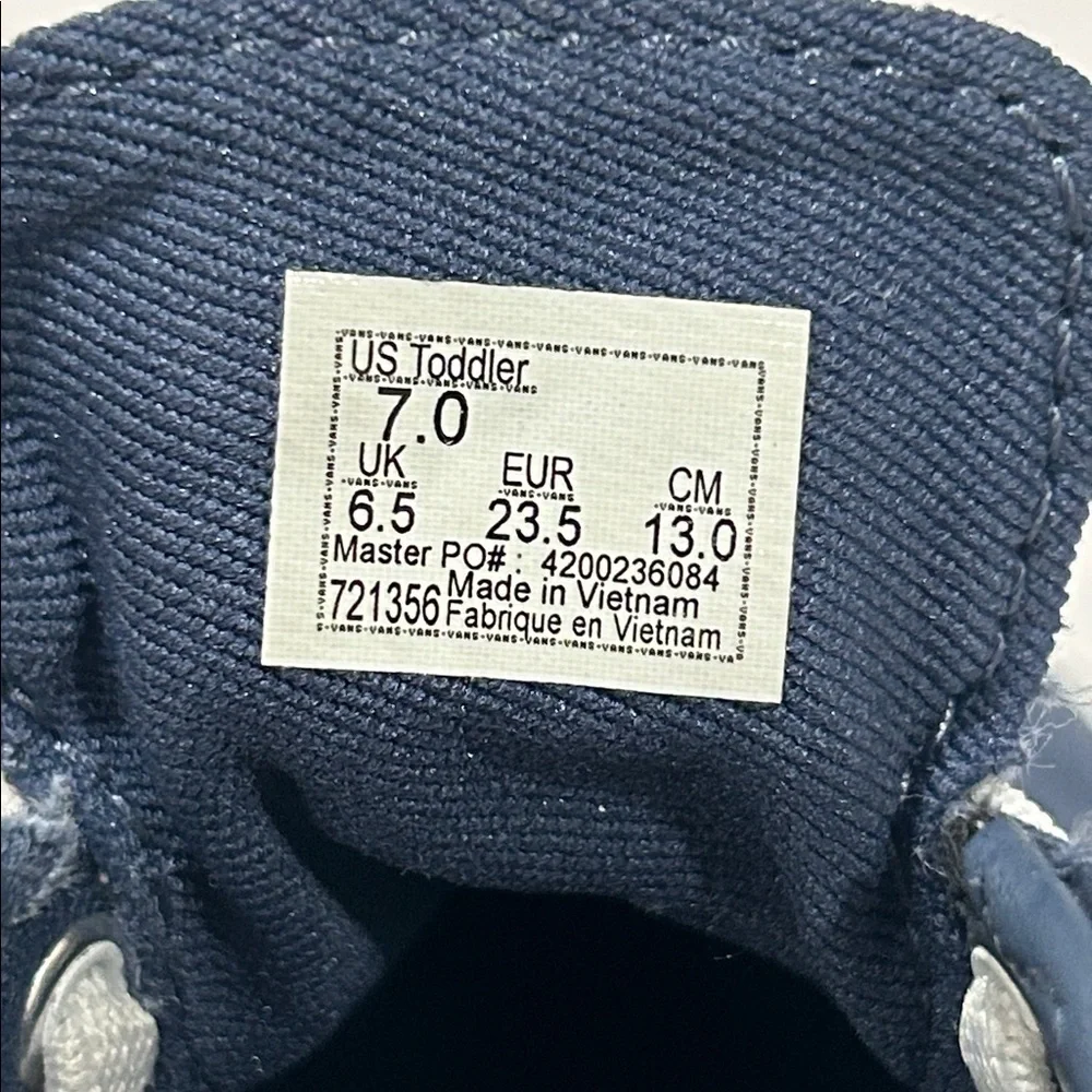 Vans Kids Dark Blue and White Sneakers