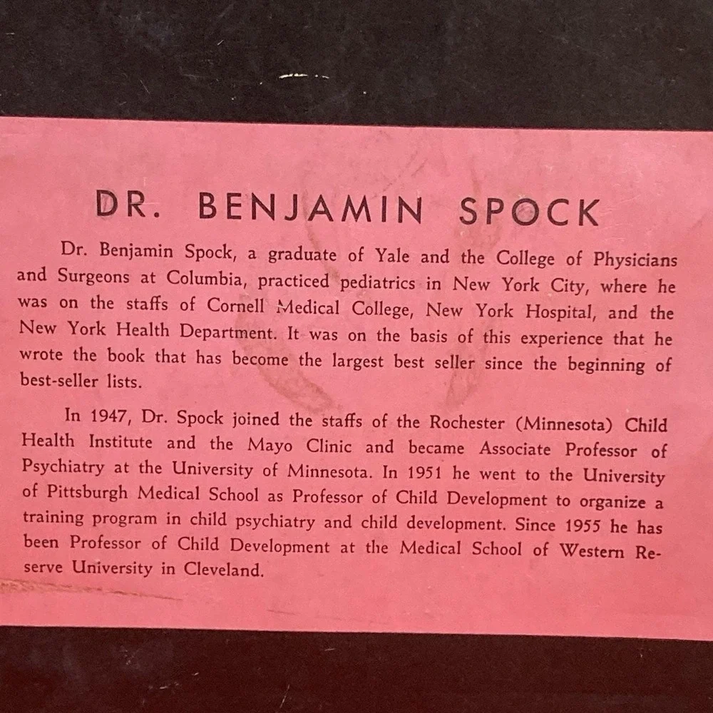 Dr. Benjamin Spock Common Sense Book Baby Care / HC DJ / Revised & Enlarged BCE