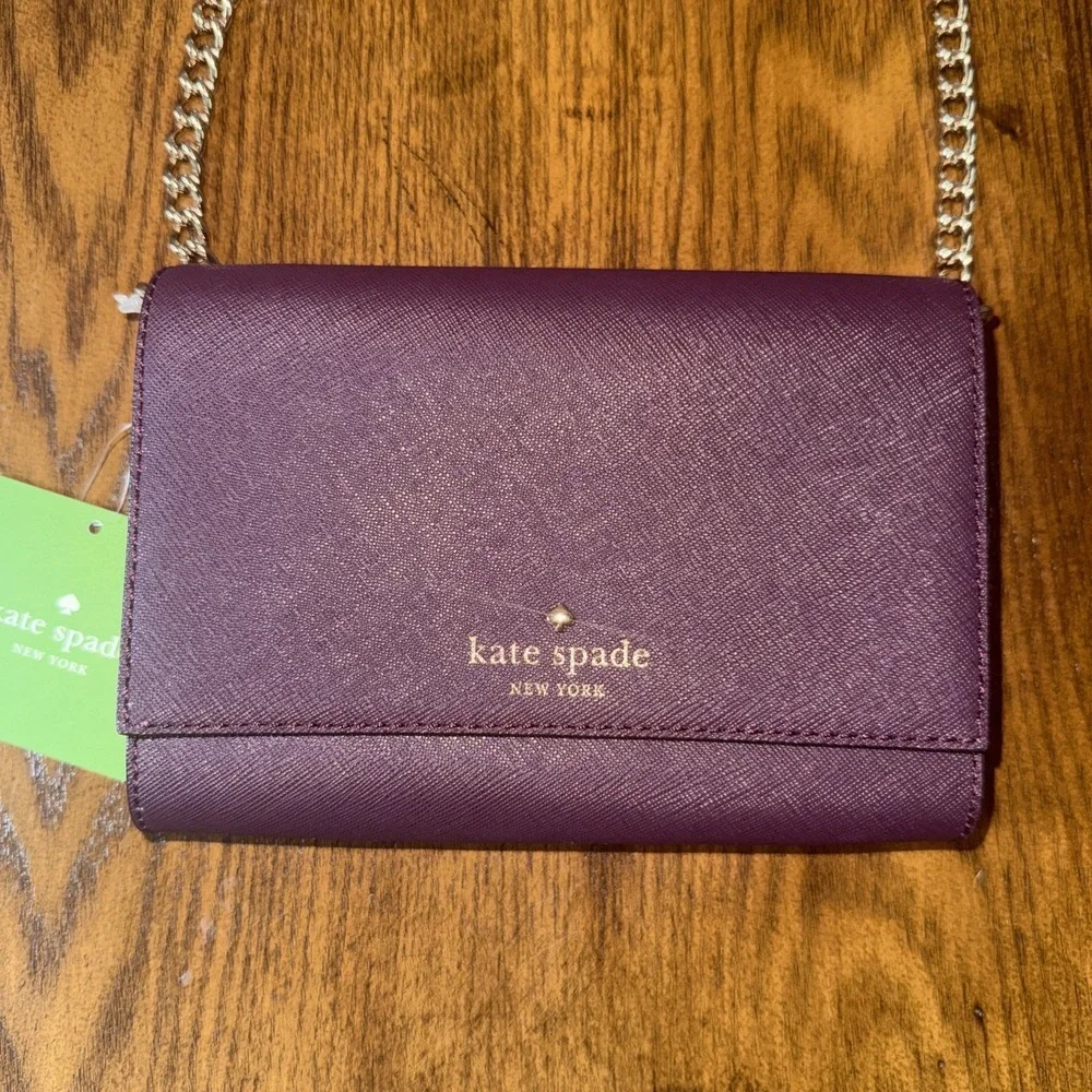 Kate Spade New York Cedar Street Cami Crossbody Bag Mahogany Removable Strap NWT
