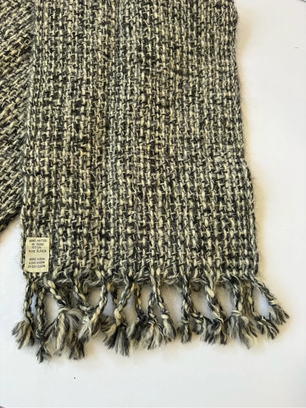 Hand made in Peru scarf chunky woven