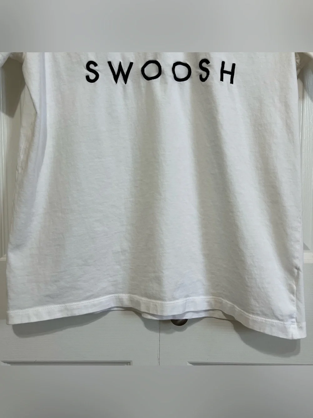 Nike Sportswear Dual Swoosh Pack White Cotton Tee Black Logo Men's Large