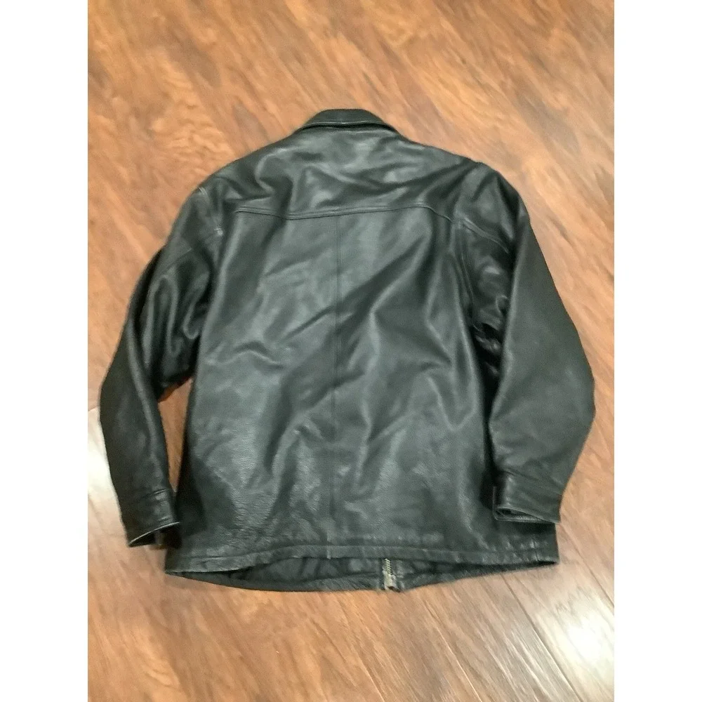 🔥Vintage Protocol by Pan United Leather Bomber jacket Mens Size M 88076
