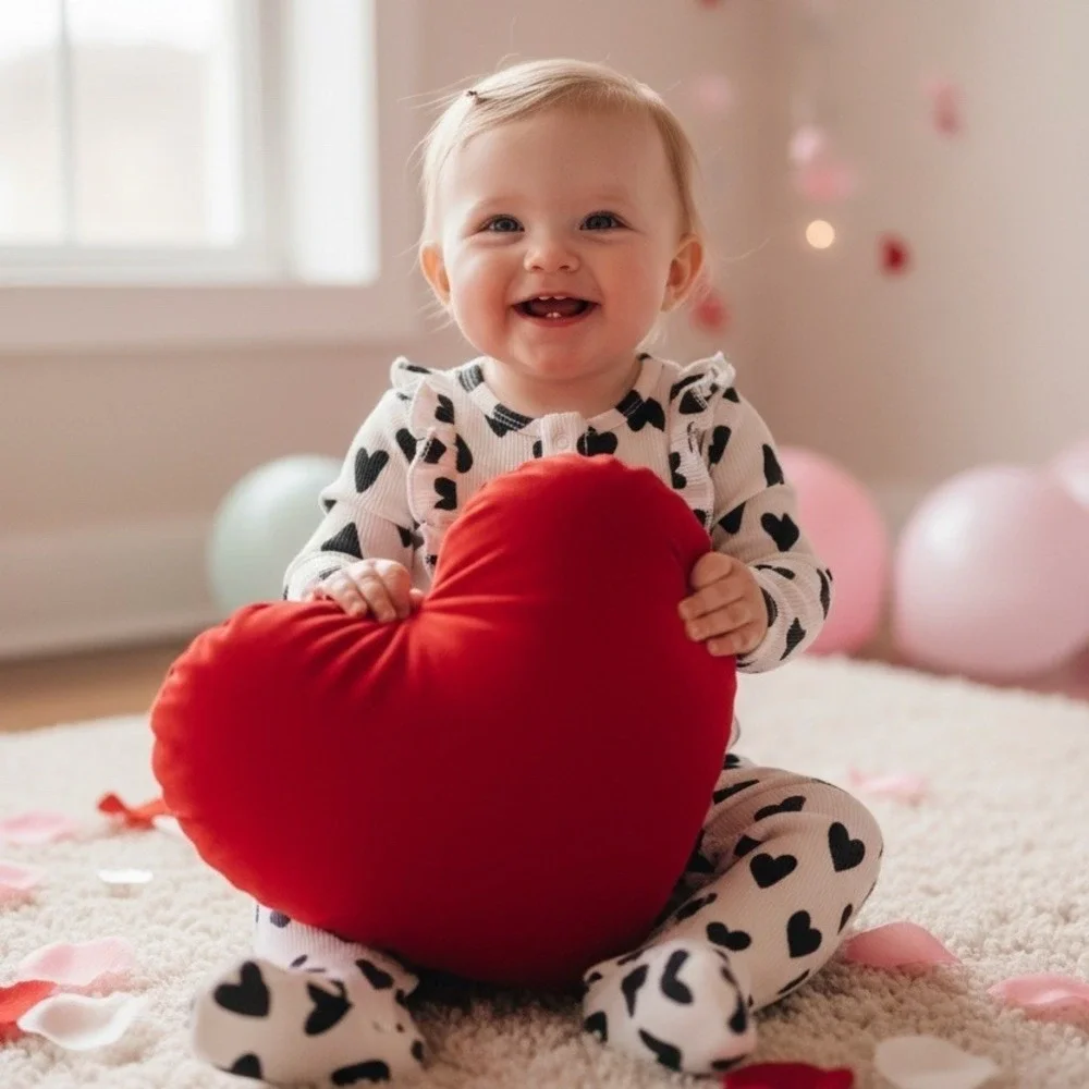 Nicole Miller New York Baby Footed Sleeper Girls 6-9 Months Heart Bow‎