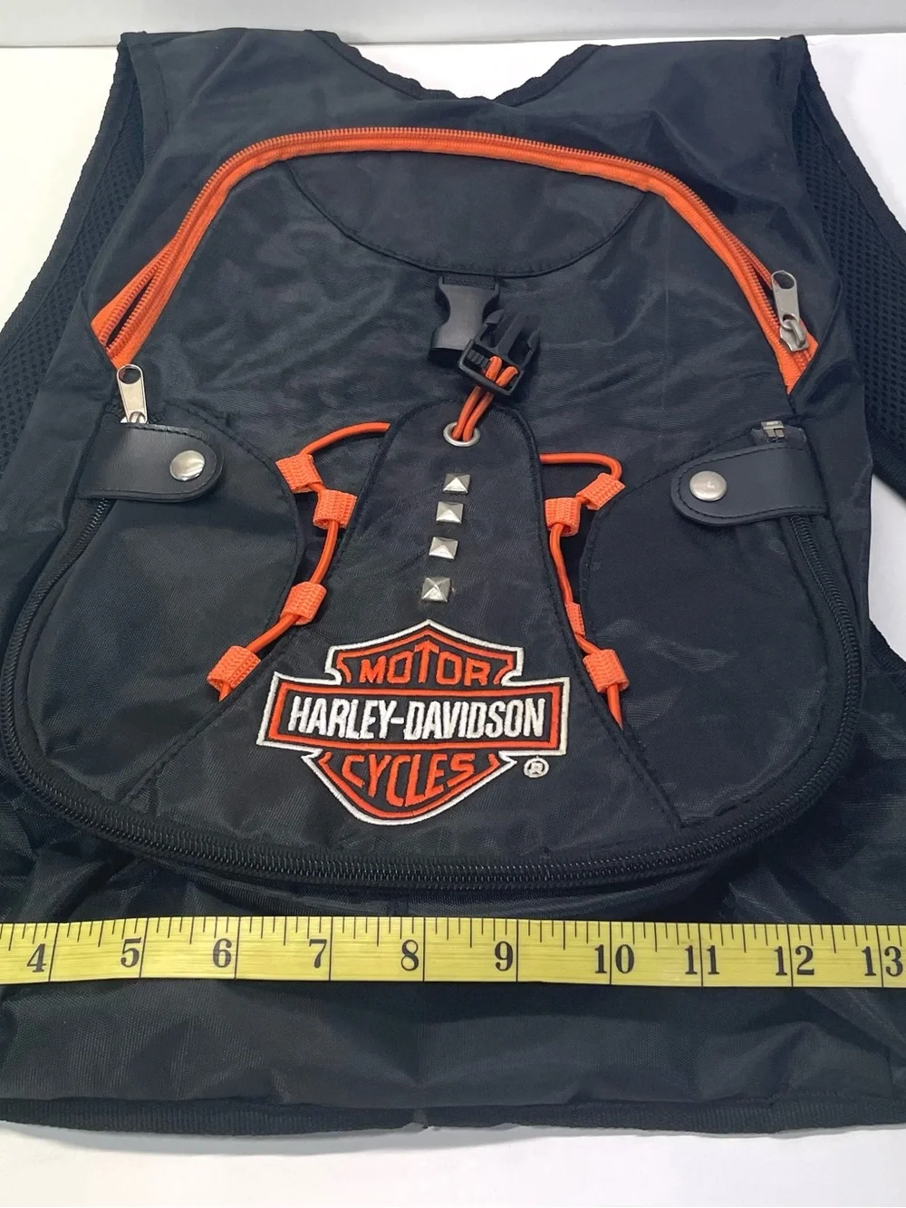 Harley Davidson Bar & Shield Patch Logo Studded backpack padded back