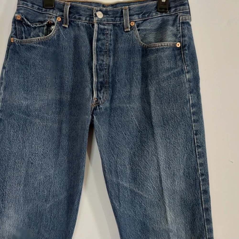 LEVI'S 501 Men's Straight Fit Denim Jeans - Deep Blue