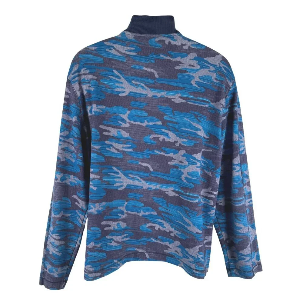 Robert Graham Street Circuit Knit Pullover Mens 2XL Camo 1/4 Zip Cotton‎ TP-2976