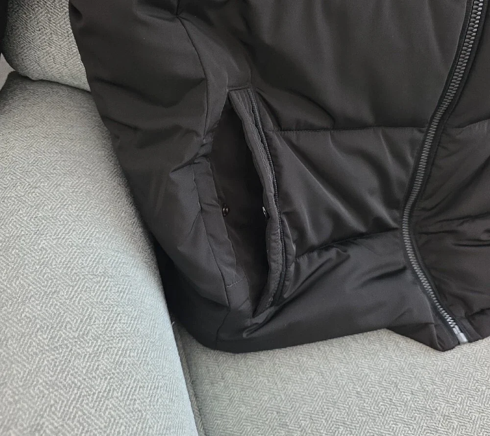 Calvin Klein Men's Black Dual Zipper Winter Quilted Puffer Jacket with CK Logo