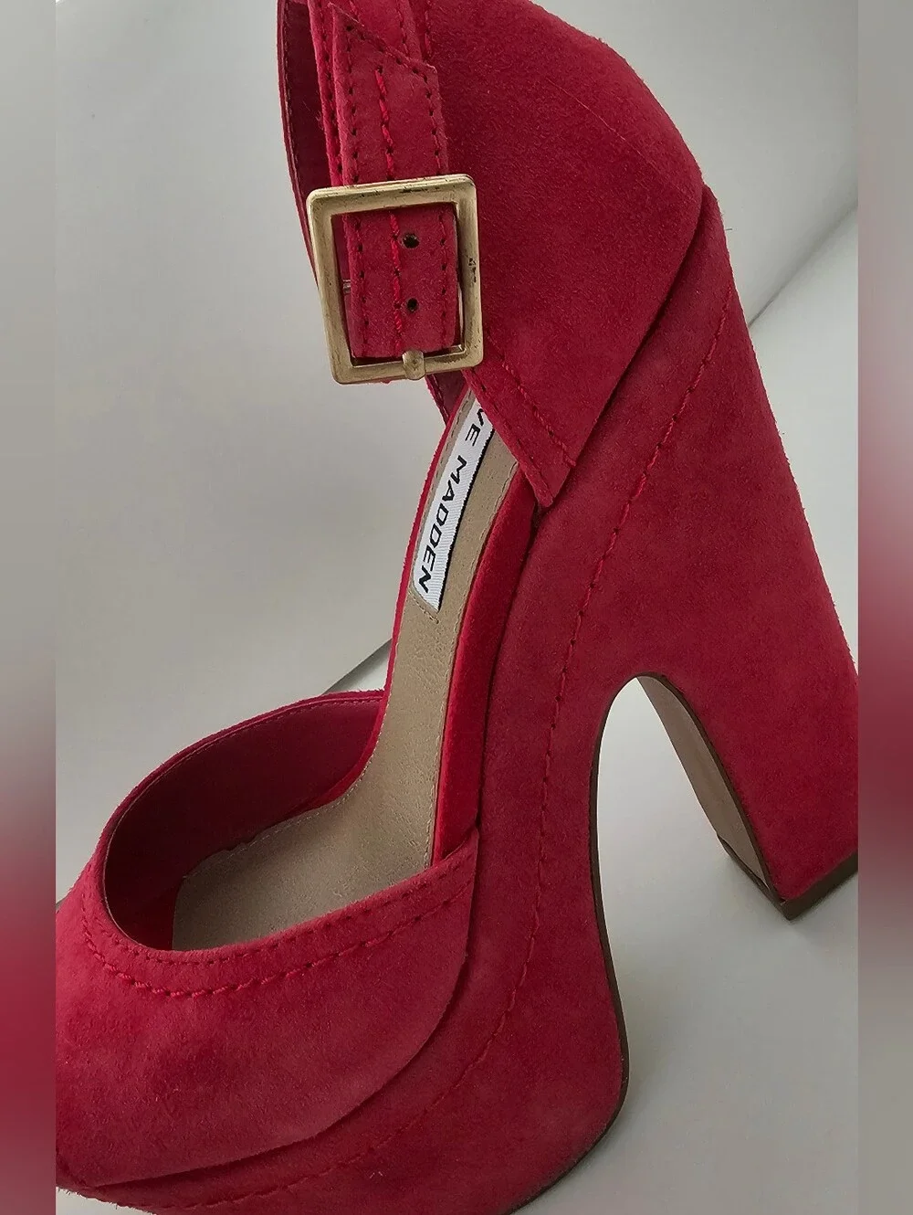 Steve Madden Grettta Hot Pink Chunky platform Heel Sandals Y2k 6