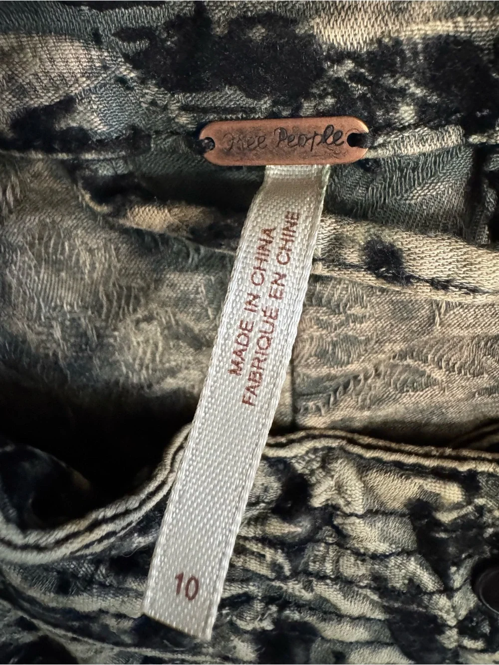 Free People Follow The Flock Moto Jacket 10 Black Floral Jacquard Whimsygoth