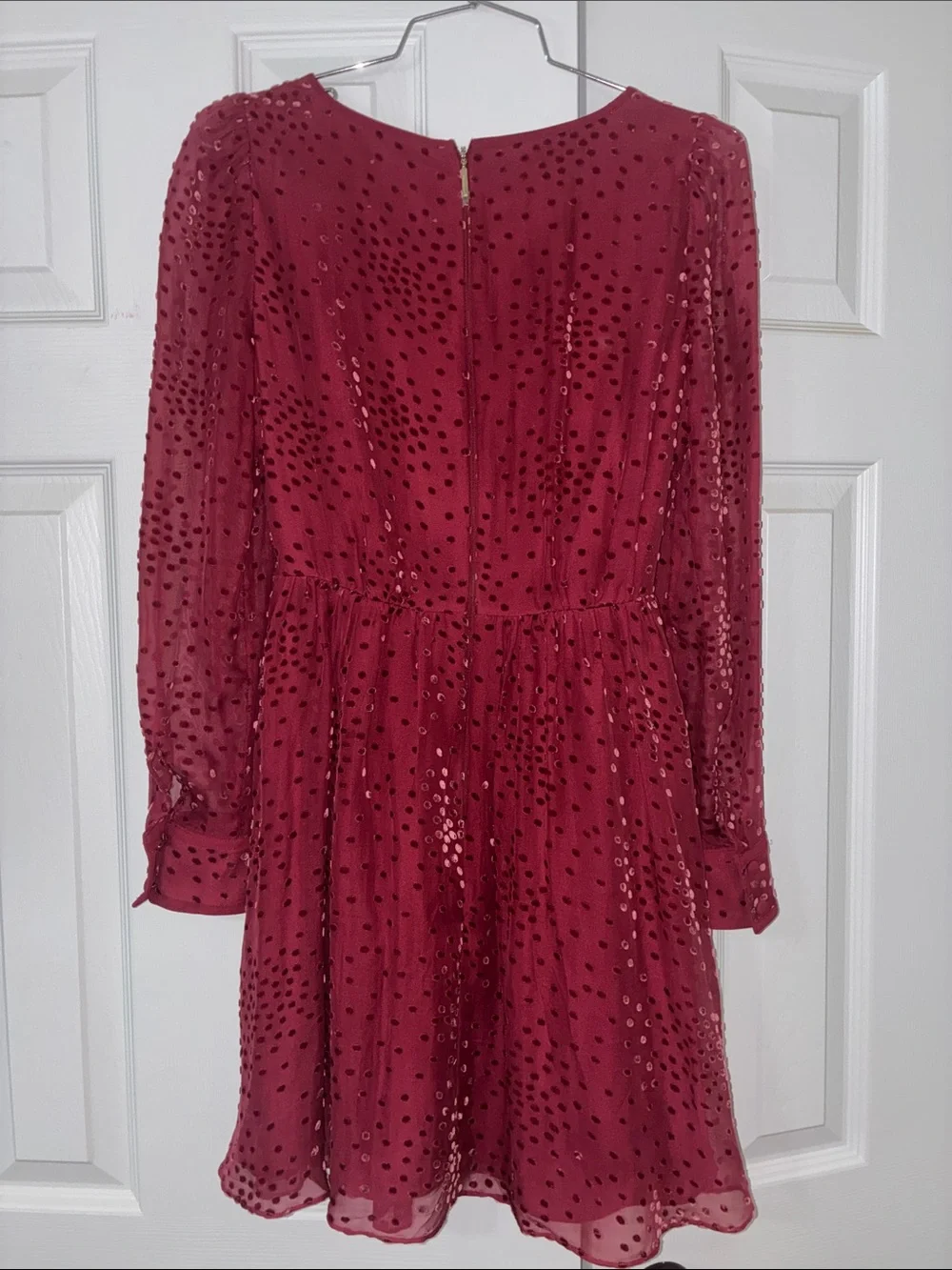 Kate Spade Festive Confetti Devore Dress in burgandy