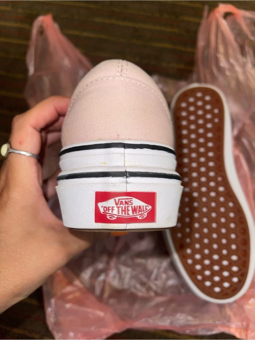 Rose pink platform vans
