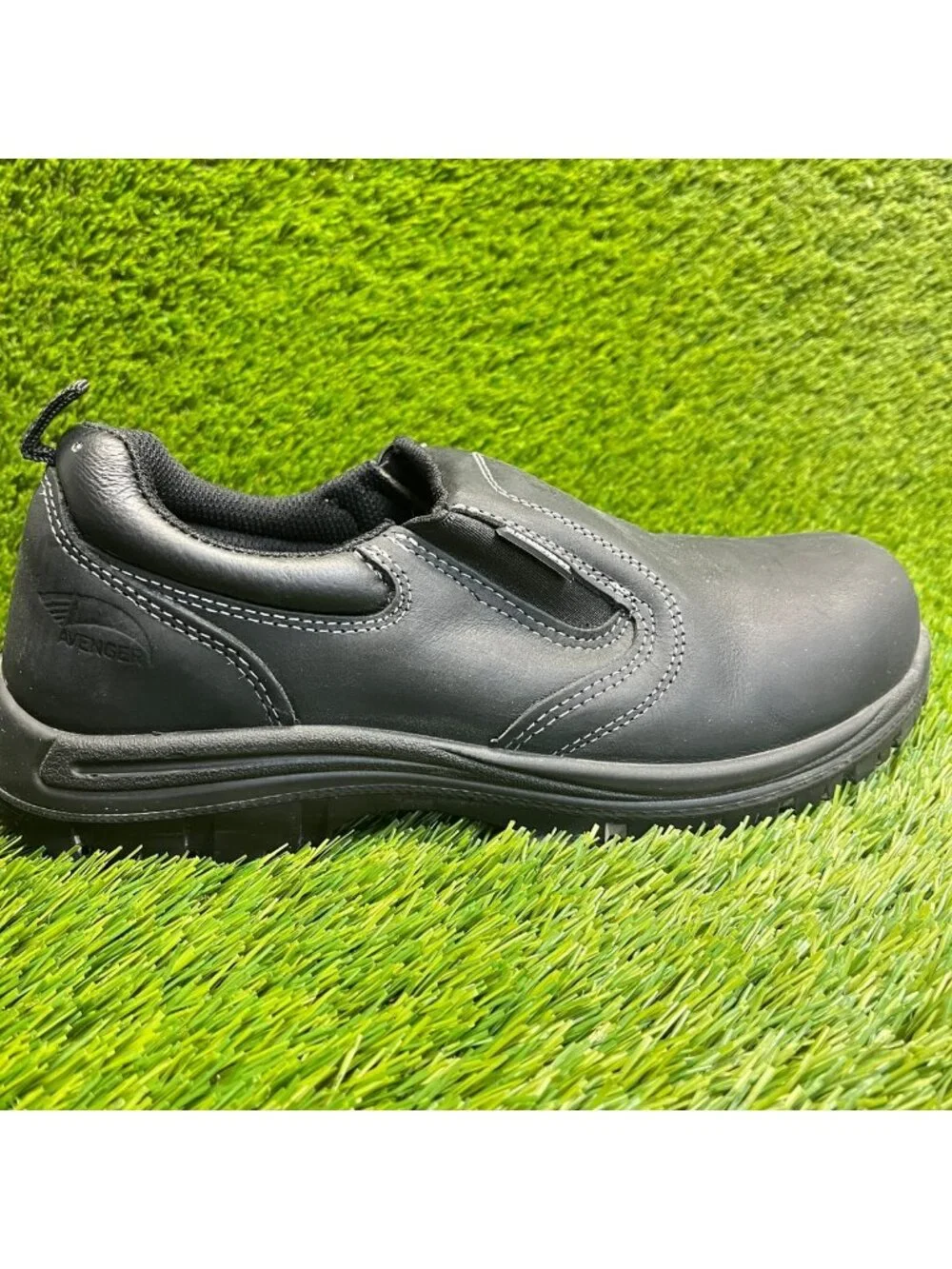 Avenger Foreman Mens Size 11 Black Composite Toe Slip On Safety Work Shoes